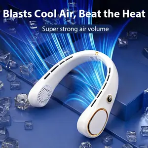 Portable Neck Fan, Hands Free Bladeless Fan, 5 Speeds, 3000 mAh Battery Operated Wearable Personal Fan, Twistable, Rechargeable