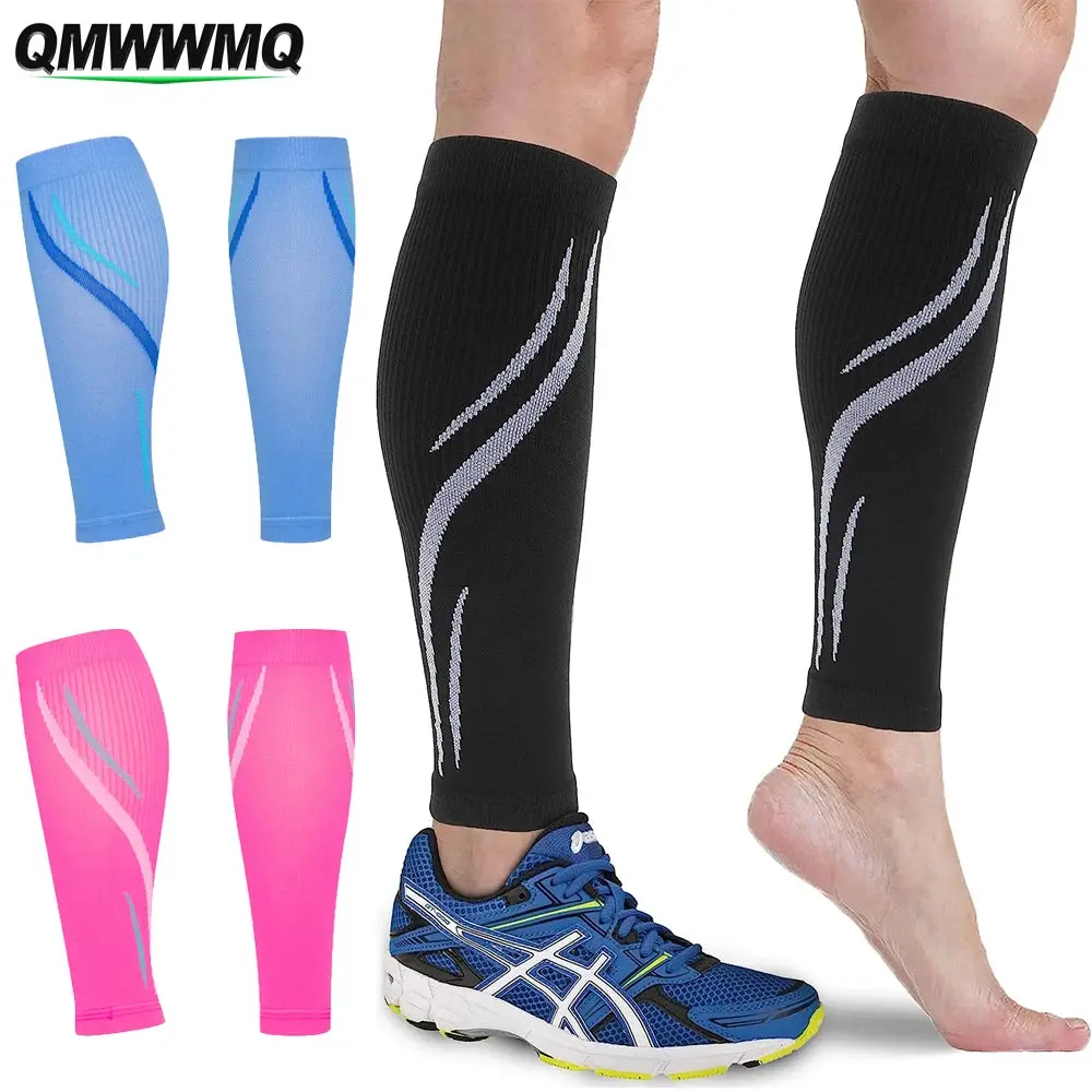 Calf Compression Sleeves (1 Pair, 20-30mmHg Nylon Sports Sleeve) for Men & Women - Nurses Support for Shin Splints, Edema, Leg Cramps, Achilles Tendon