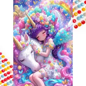 Unicorn Pattern DIY Diamond Arts Colorful Painting Kit without Frame, DIY 5D Diamond Arts Colorful Painting Kit, Wall Art Decor for Home Bedroom