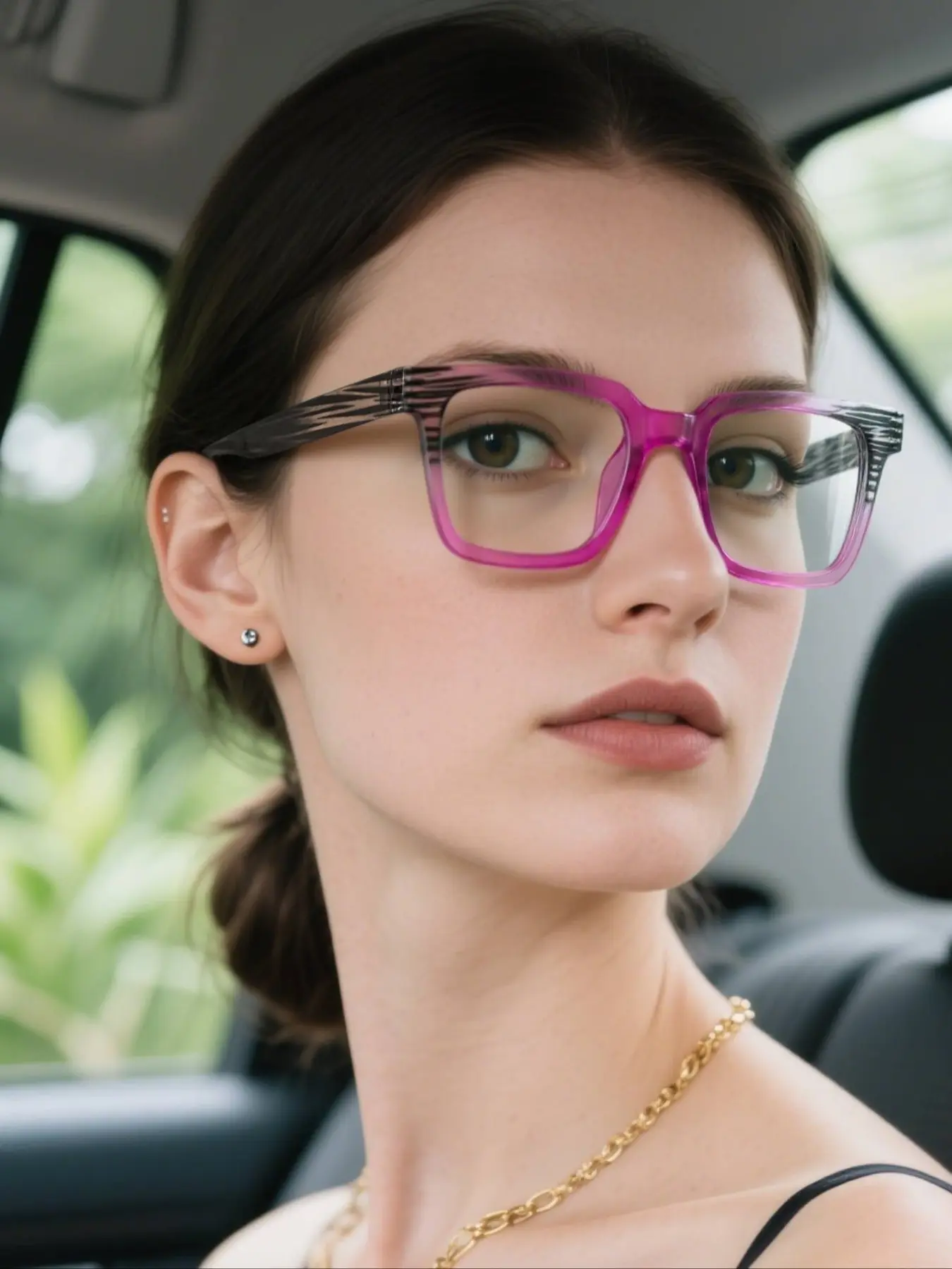 Unisex Fashion Colorblock Retro Square Eyeglasses Frame, Casual Style, Anti-Blue Light, Lightweight Durable Design for Daily Use