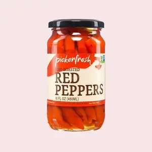 Pickerfresh Fire Roasted Red Peppers - 16 Oz - Perfect for any Sandwhich or Salad!