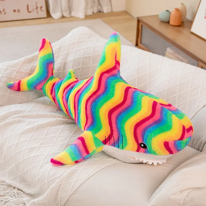 Striped Colorful Shark Pillow