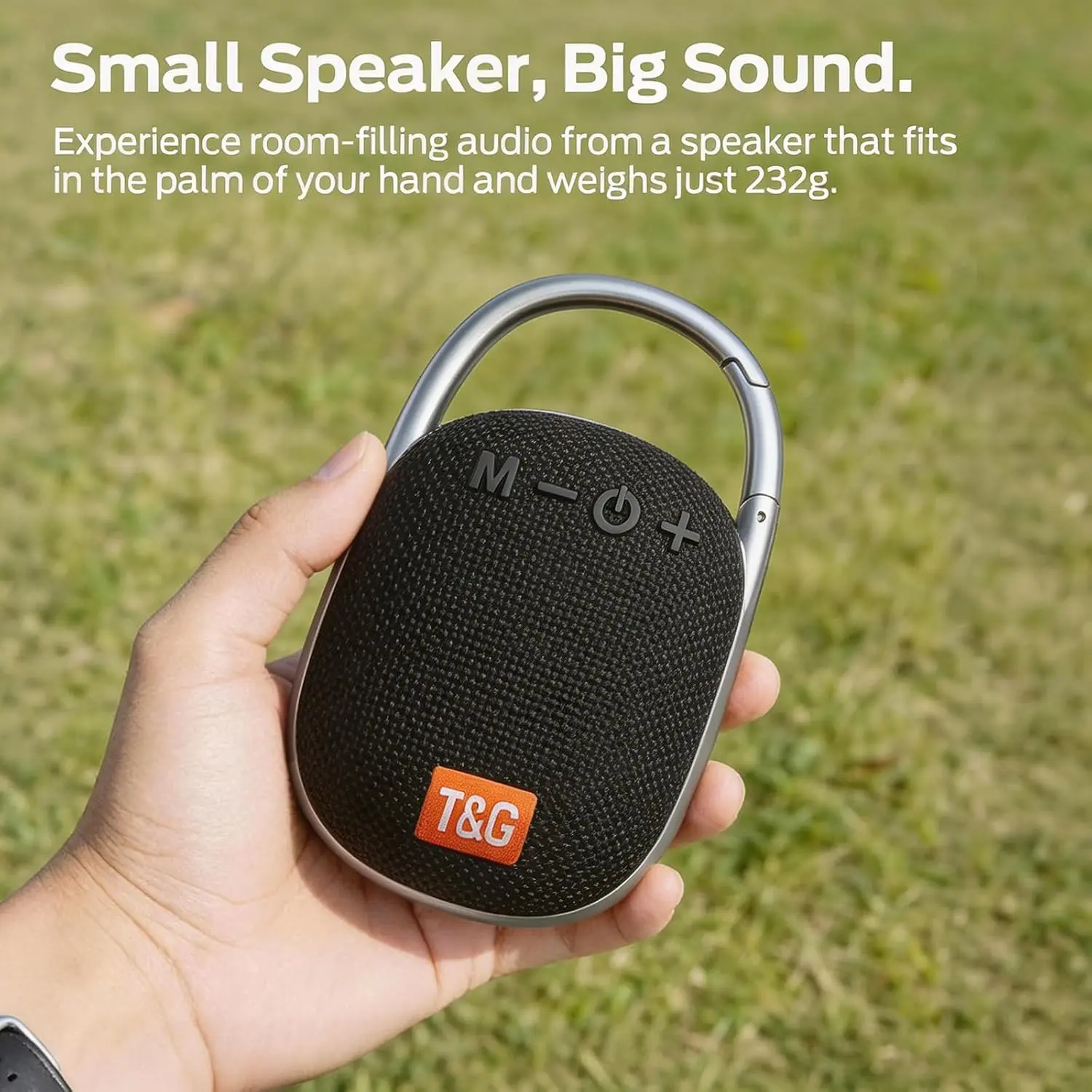 TG321 Clip Portable Speaker Bluetooth, Black | Small and Loud Sound, IPX5 Waterproof , Lightweight, 10H Playing , TF/FM/TWS Support, Gift For Ourdoor Climbing Accessories Audio Smartphone Smartphone