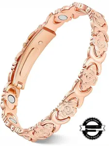 Women's rose gold flower bracelet, adjustable brass bangle, elegant jewelry gift, Fashion Bracelet. (Income regulator) Stackable Bracelets