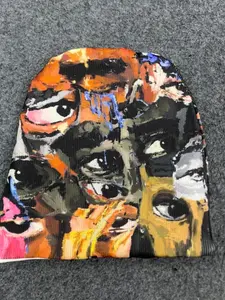 New European and American Street Trendy Patchwork Oil Painting Printed Hoodie Hip Hop Retro Unisex Casual Versatile Fashion Cold Hat Trendy Design