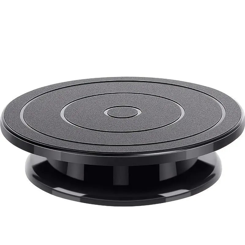 One, 11-inch rotating turntable, engraving wheel rotating cake turntable, black paint turntable, lightweight stand for cake decoration, project display, kitchen baking tools