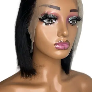 10-Inch Natural Black Human Hair Bob Wig