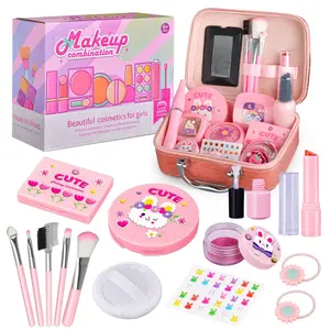 Kids Makeup Kit for Girls, Kids Vanity - Cute Cosmetics Set with Makeup Case, Brushes, Glitter & Accessories, Perfect Pretend Play Dress Up Toy, Ideal Gift for Christmas, Easter, Birthdays & Special Occasions