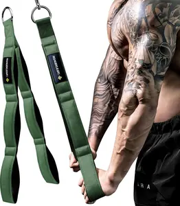 MANUEKLEAR 3-in-1 Tricep Rope Cable Attachment – Adjustable Grip Lengths, Ergonomic Handles, Extended ROM for Pushdowns & Extensions