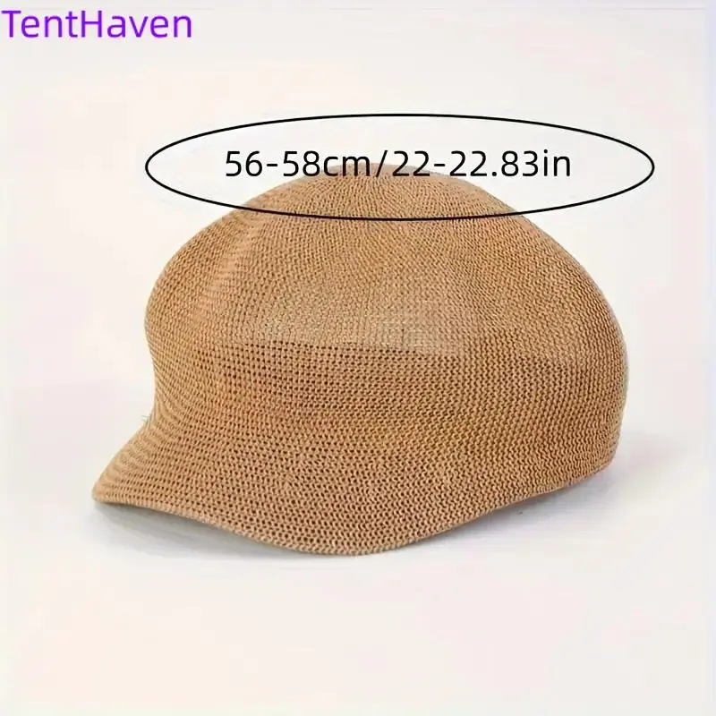 Women's Breathable Sun-Protective Beret - Sport Style Hat, Ventilation Mesh Straw Cap, Baseball Cap Alternative for Spring-Summer Outdoor Outings, Ventilation Mesh Cap