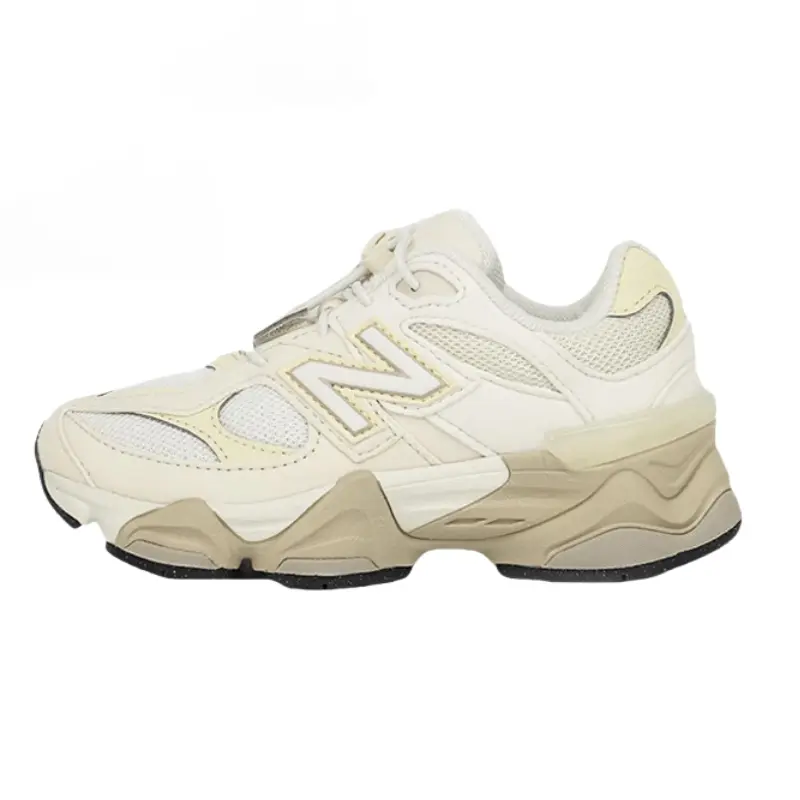 New Balance 9060 Retro Runner Kids' Sport Shoes - 'Sea Salt Linen' Style, Little Kids (1.5y,2y), Round Toe, Laces, Narrow Fit, All Seasons, Comfy Casual Everyday Footwear, No, Everyday Wear Shoes, Narrow Run