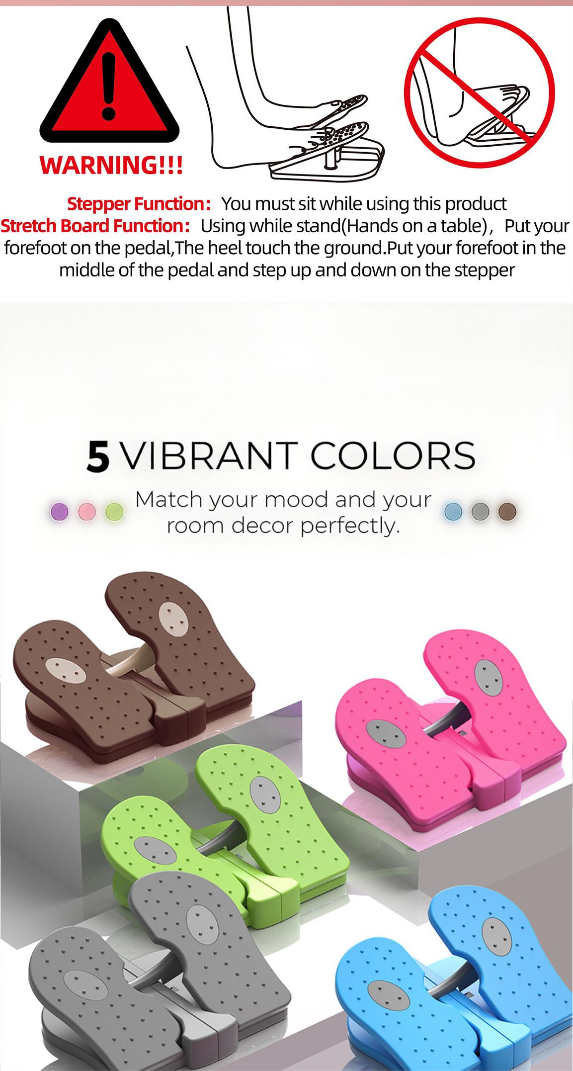 Magic BB Mini steppers for exercise at home,Portable Exercise Stepper Machine for Leg Training, Foldable Leg trainer For calves, ankles, knees,fitness equipment for use while sitting - with anti-slip mat.