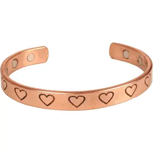 1pc Touchstone Handcrafted Copper Bracelet Hand Forged with Solid and High Gauge Tibetan Style Engraved Cuff Jewelry For Women Men all-match couple