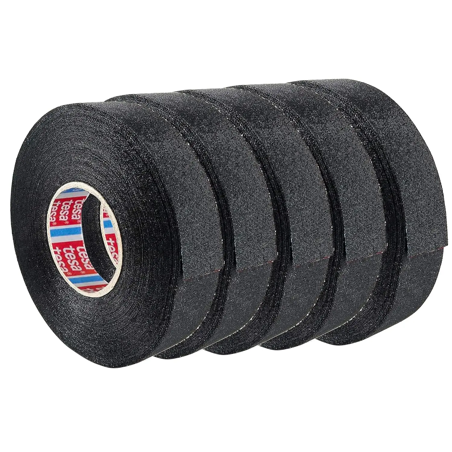tesa 51608 Wire Harness Tape, 0.75in x 27yd (5 Pack), Automotive Cloth Electrical, Heat Resistant Shrink Tape, High Temp Wire Loom Tapes for Wrapping, Protection and Insulation