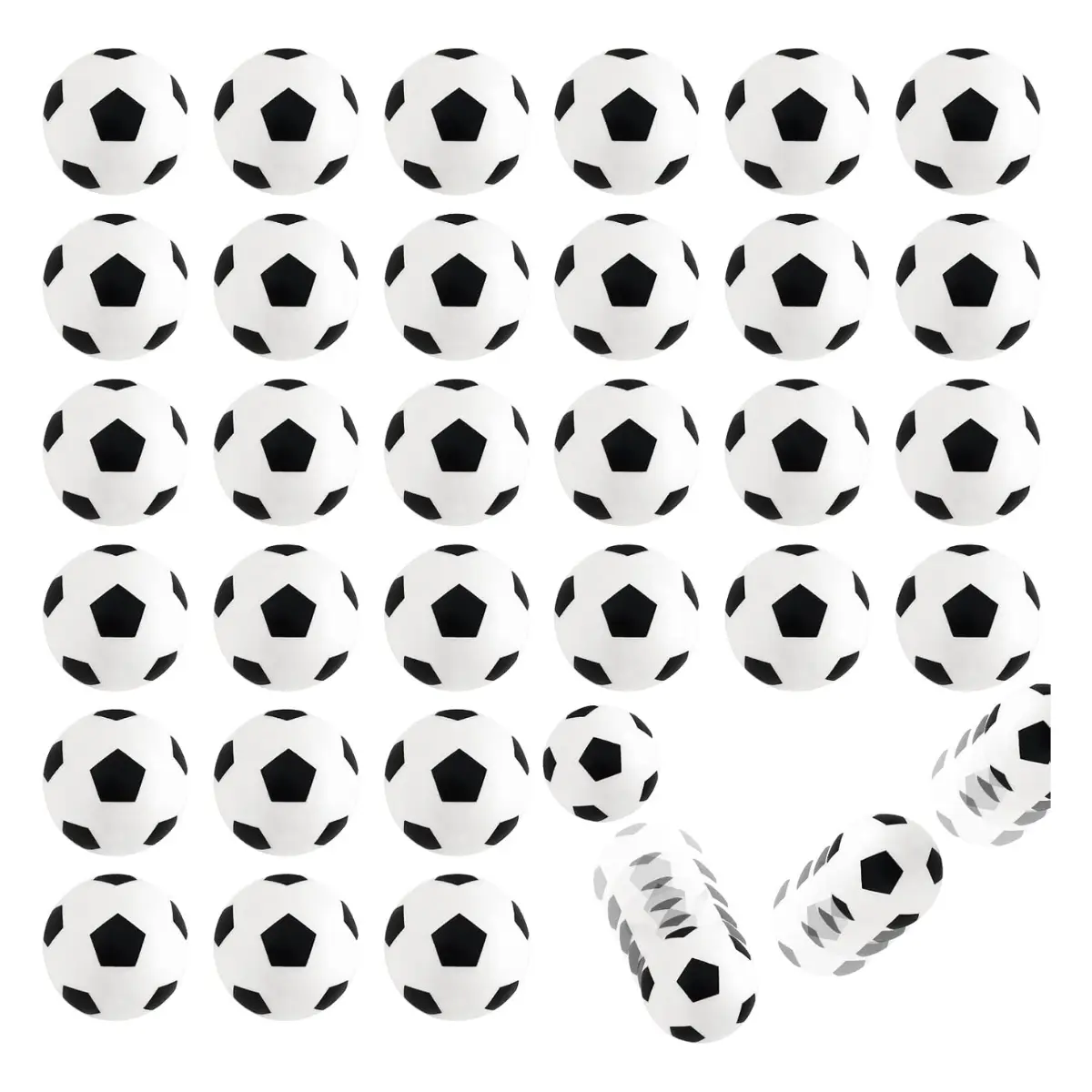 30 Pack Mini Soccer Bouncy Balls, 27mm Rubber Balls for Party Favors