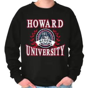Howard University Bison Laurels Graphic Design Crewneck Sweatshirt