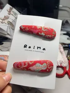 Korean Style Floral Hair Clips for Baby Girls, Handmade Fabric Barrettes, Cute Hair Accessories for Kids Birthday Party Gifts