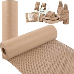 Honeycomb Packing Paper, 15" x 131' Recycled Bubble Wrap for Packing,  Bubble Packing Paper Wrapping Roll for Moving Shipping Packaging