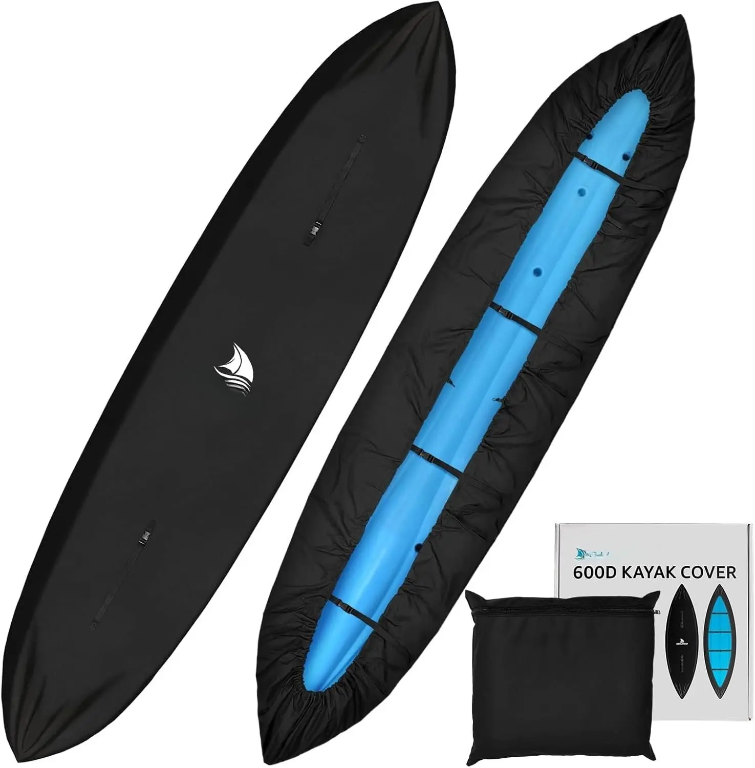 600D Kayak Cover , 9.3-16.5FT Thickened UV-Proof,  and Fade Resistant Canoe Cover, Kayak Covers for Outdoor and Indoor Storage,  as Kayak Accessories for SUP Paddle Board