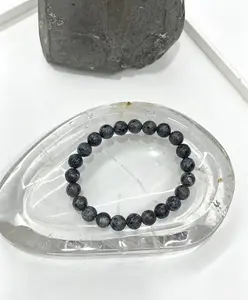 1pc Natural Yooperlite Beaded Bracelet, 8mm Round Beads, Handmade Gemstone Jewelry for Women and Men