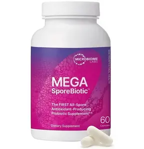 Microbiome Labs MegaSporeBiotic Probiotics for Women & Men - Spore-Based Probiotic for Gut Health & Digestive Support - Shelf-Stable, Travel-Friendly, Mens & Womens Probiotics (60 Capsules)