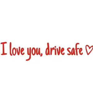 1 pc I Love You，drive safe Rearview Mirror Sticker Decal - Car Truck Sticker for Safe Driving, Red color Waterproof Vinyl vehicle decoration car decal, A087