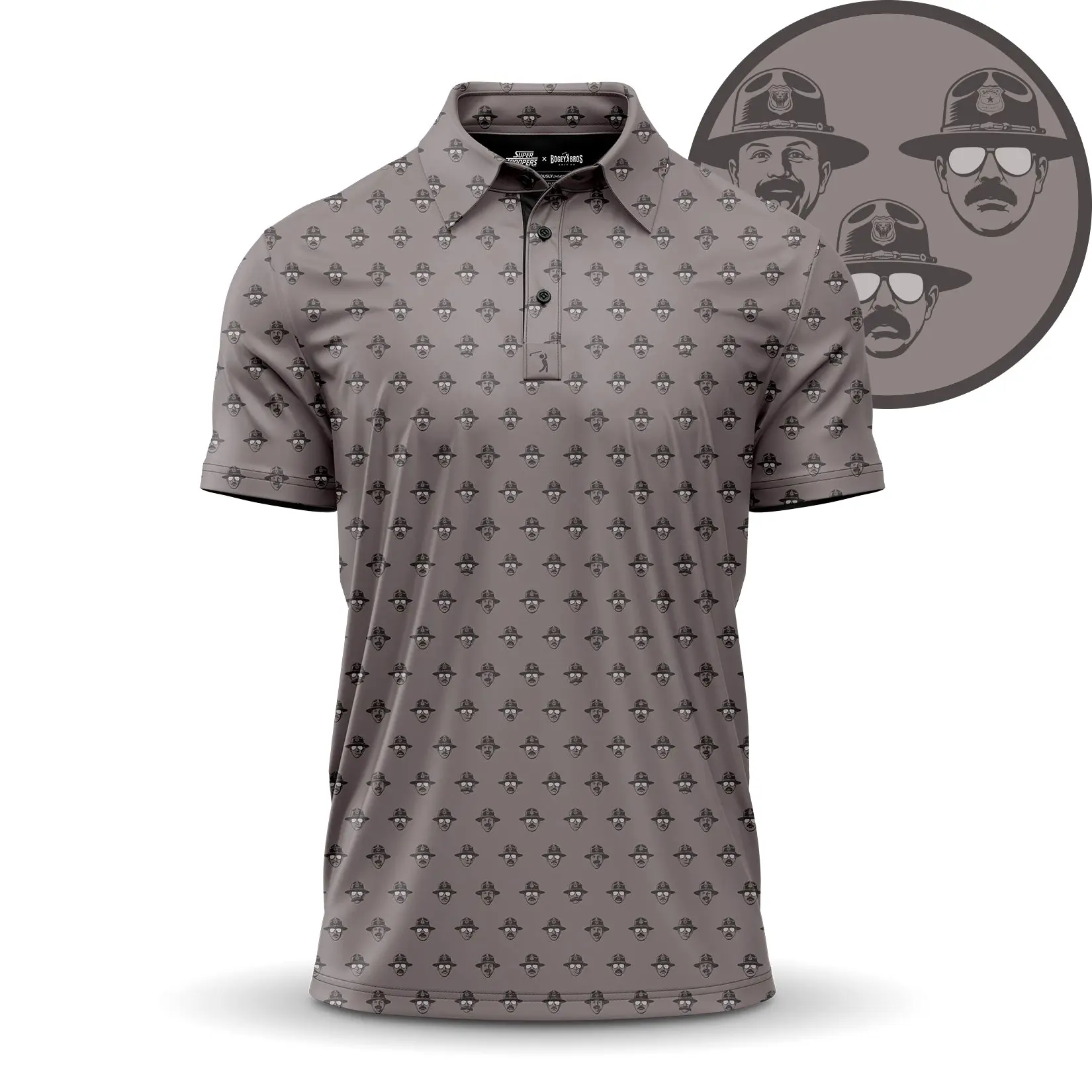 Men’s State Trooper Polo – Vintage Law Enforcement Inspired Short Sleeve Golf Shirt - Performance Outdoor Polo