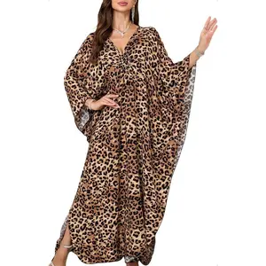 Women'sKaftanDress2025V-NeckBeachCoverUpforSwimsuit,LightweightMumuLoungewear&HomeCaftanDress