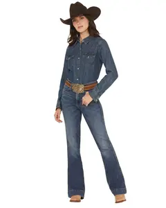 Wrangler Women's Retro High Rise Bailey Trouser Stretch Denim Jeans - 112359387