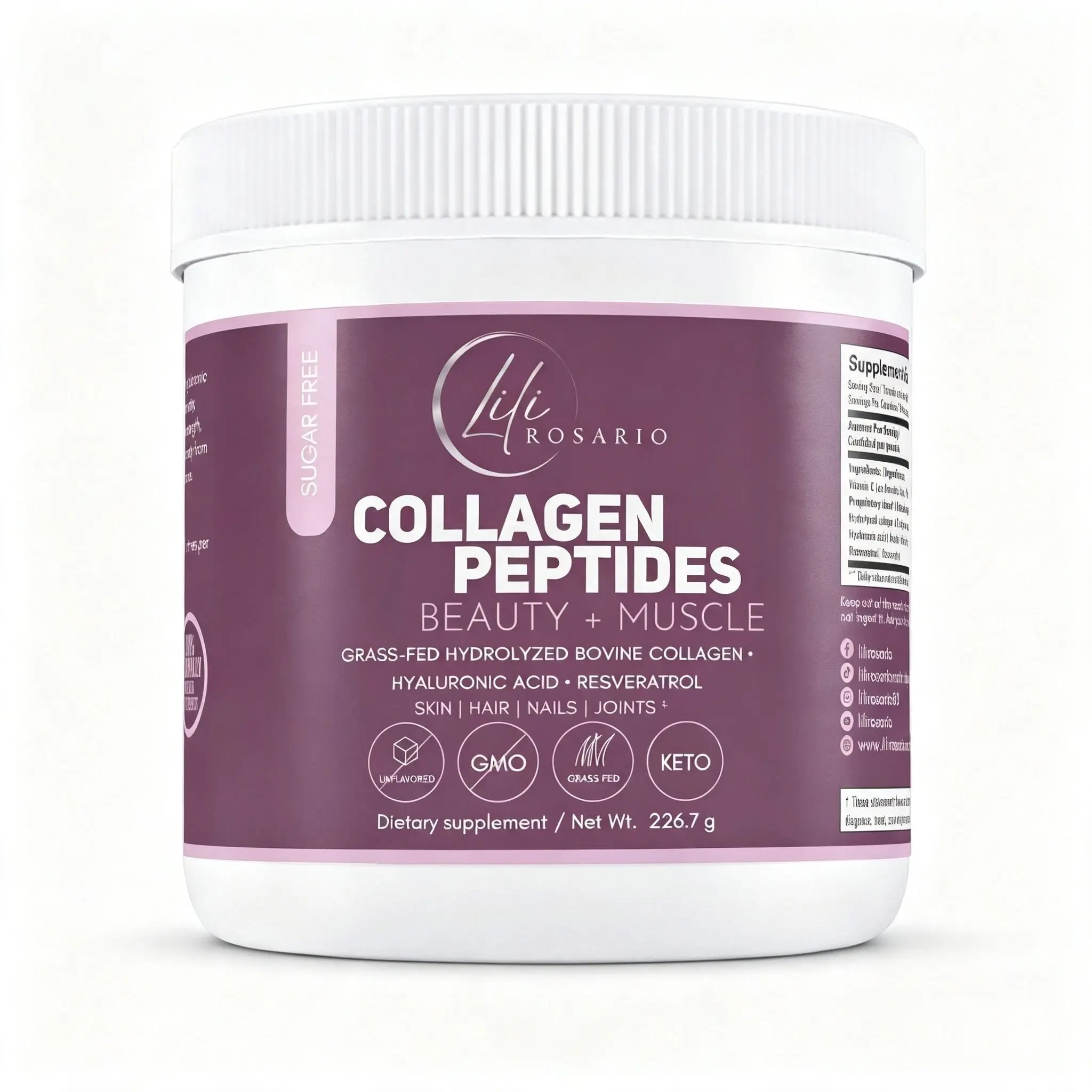LILI ROSARIO COLLAGEN PEPTIDES | BEAUTY + MUSCLE | 226.7 G