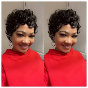 CLHAIR Pixie Cut Wigs for Women Short Layered Wig with Bang Full Machine Made Easy to Style Beginner Friendly Non-Lace