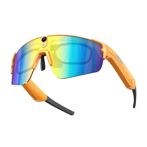 Ai Smart Cycling Goggles, 8MP HD Camera, Dual Microphones, WiFi Transmission, Wireless Music, Voice Assistant, Multilingual Translation, AI Smart Object Recognition, Camera Glasses, Video Recording, Take Photo, Outdoor AI Smart Glasses with Camera