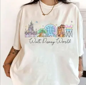 Adult and Youth and Toddler Walt World Park Icons Comfort Colors/Gildan T-Shirt, Minimalist Epcot Animal Kingdom Tee, Magic, Graphic shirt, Gift Birthday