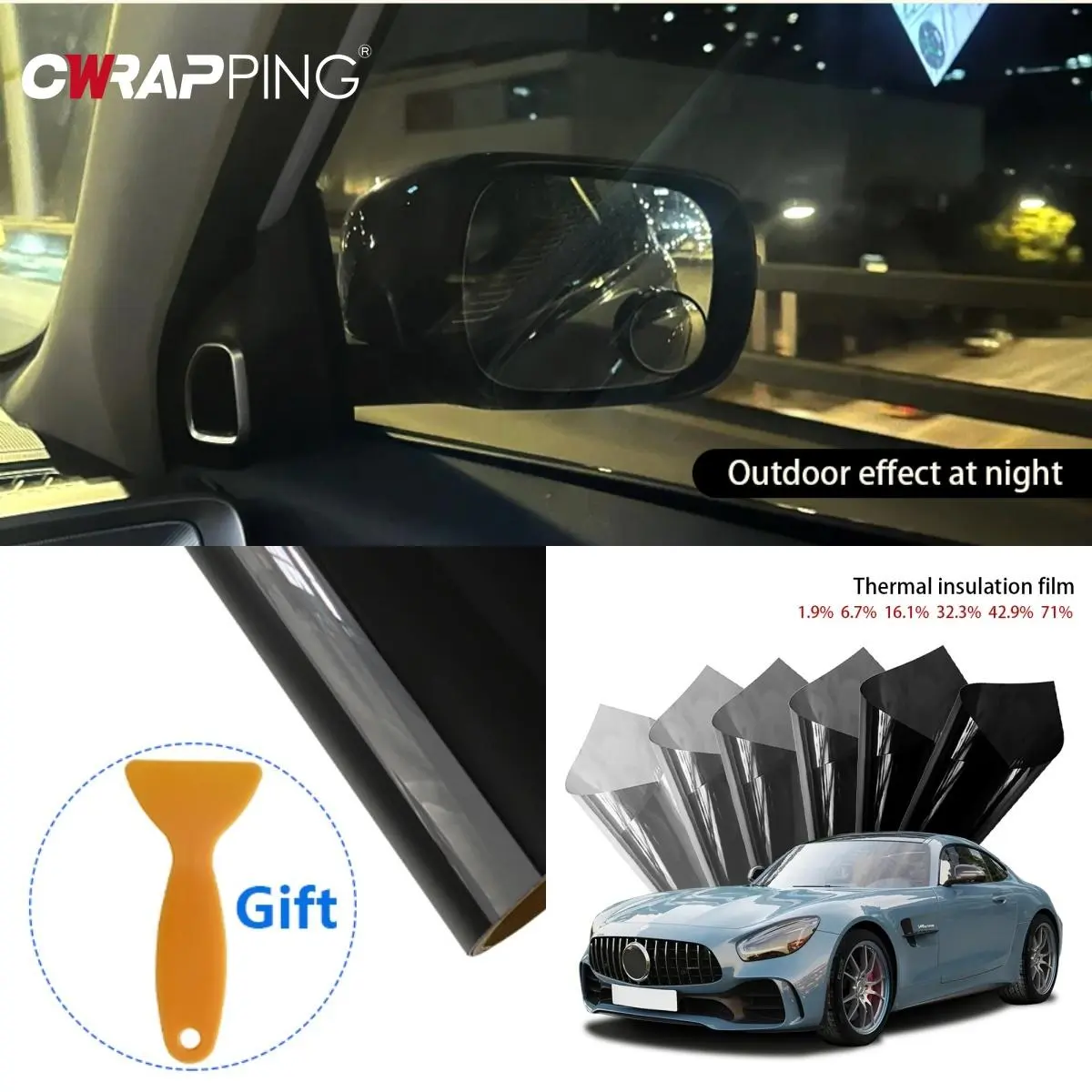 Polarized Car Glass Tinted Window Film Thermal Insulation Shading for Car Glass Knife Solar Tint Photochromic Dark Accessories