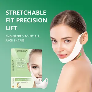 5pcs V-Line Face Lifting Mask with Ear Hooks, Cooling Hydrogel Design, Snug Fit for Jawline & Chin, Helps Reduce Puffiness and Support a More Defined Look