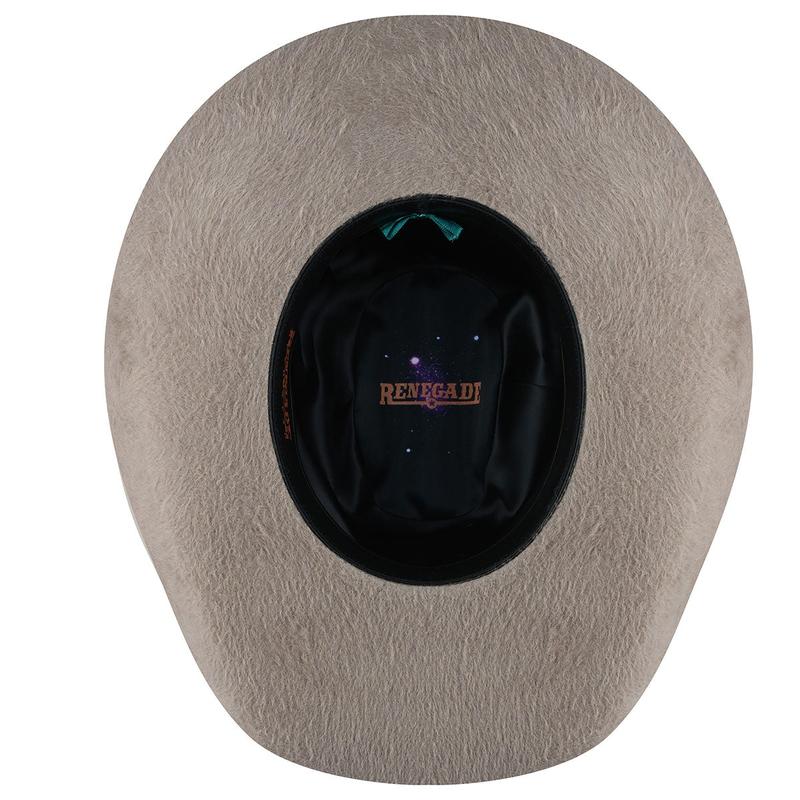 Renegade® Oro Grizzly Wool Cowboy Hat - 4 1/2" Rodeo Crown, 4 1/4" Brim, Grizzly Finish, Self-Felt Band, Genuine Leather Sweatband, Fully Lined