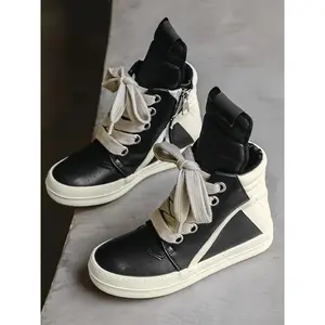 Men's High-Street Skateboard Shoes, Long Tongue, Thick Sole, Comfortable Soft Lining, Anti-Slip Wear Resistant, All Seasons