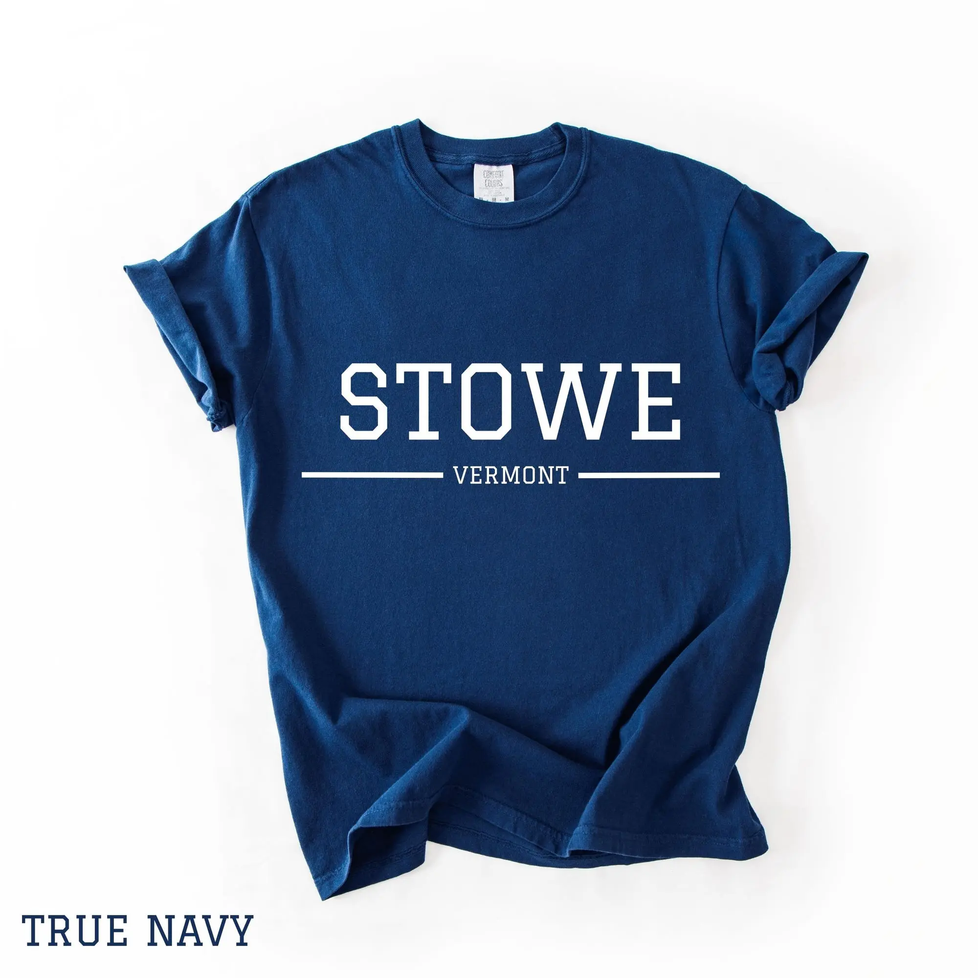 Vermont Stowe Shirt, Stowe Vermont Typographic Aesthetic Shirt, Stowe Varsity Tee