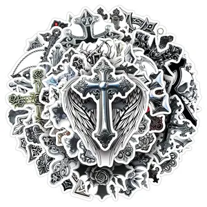 100sheets wo sets of repetition cross personality cool dark series creative stickers Premium Skull Stickers scooter car helmet stickers