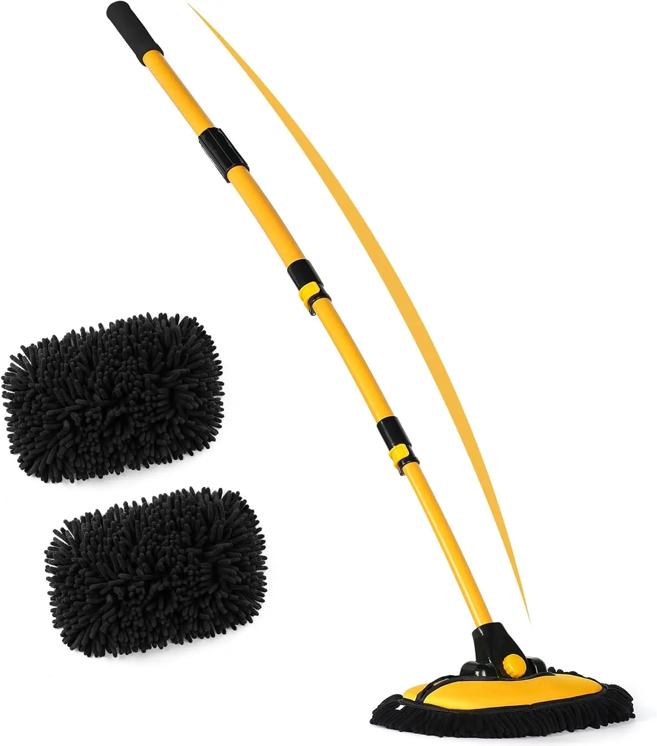 NicerAuto 56.7" Rotating Long Handle Car Wash Brush Mop Microfiber Car Washing Sponge