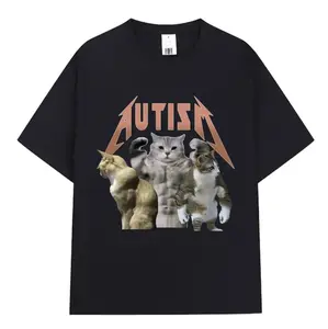 Buff Cats Autism Memory T-shirt | Fitness Gym Fashion, Trending Meme T-shirt