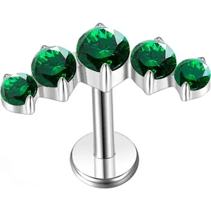 G23 Titanium Flat  Earrings Studs 18g 16g F136 Implant Grade Titanium Labrets Press Fit Threadless Push In Dainty Cartilage Helix Conch Lobe Lip Tragus Piercing