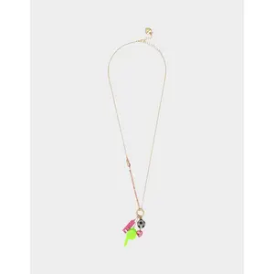 Betsey Johnson SOCCER CHARM LONG PENDANT NECKLACE PINK