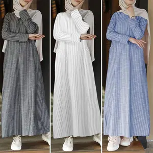 Cottonandlinenpulloverround-neckA-linedressabayaMaxiModestyModestdresses