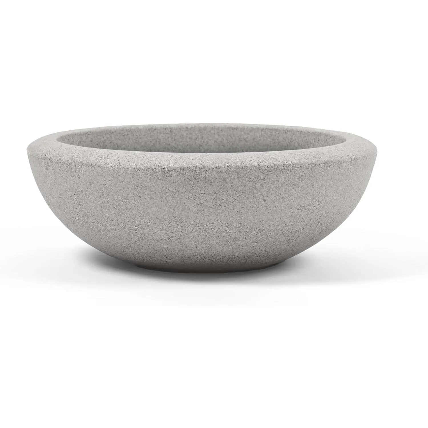 21" Santorini Bowl Polyresin Indoor and Outdoor Planter with Stone Blend Concrete Gray Finish - Durable, Weatherproof, Lightweight, Large  Pot for Patio, Garden, Deck, Entryway