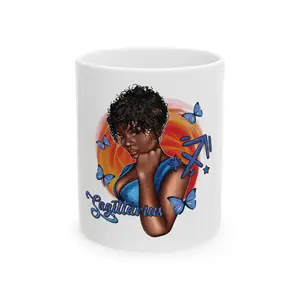 Sagittarius Zodiac Ceramic Mug | Astrology Gift | Butterfly Design | Horoscope Lovers | Personalized Coffee Cup | 11oz | 15oz