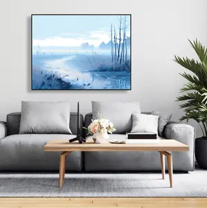 Pictorem C1FC3648SXIMHC 36 x 48 in. Cold Swamp - Black Framed Print Canvas Wall Art for Home Decor