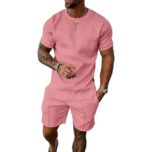Kubsid Mens Tracksuit Set Summer Casual Short Set T Shirts Shorts Two Piece Outfits Lounge Sets