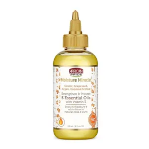 African Pride Moisture Miracle Haircare Hydrating Lightweight Argan Blend Hair Oil Treatment - 5 Essential Oils, 4oz, Moisturizing, Nourishing Haircare Product