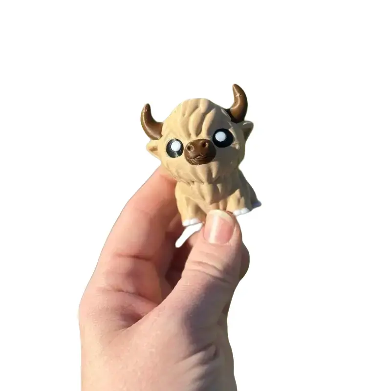 Cute Articulating Highland Cow Fidget Desk - Toy Unique Gift Animal Decor Durable Flexible Fully Movable for Stress Relief - desk buddy
